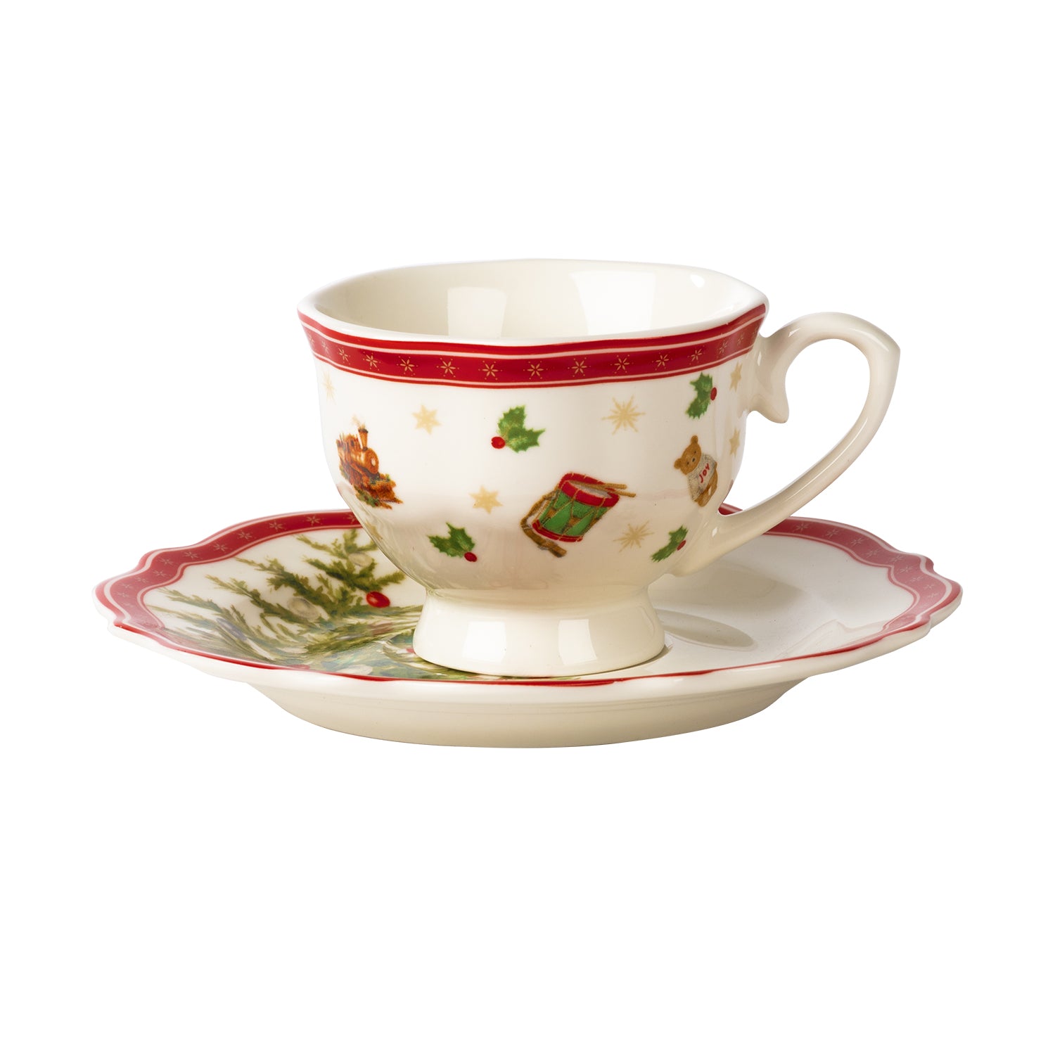 VESTIAMO CASA GRAN NATALE - Servizio da caffè 12 Pezzi in New Bone China Christmas Harmony